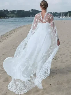 Wedding Veil One-Tier Flowers Lace Lace Applique Edge Bridal Veils