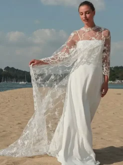 Wedding Veil One-Tier Flowers Lace Lace Applique Edge Bridal Veils