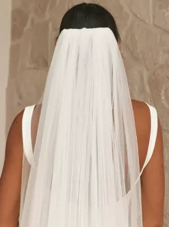 Wedding Veil One-Tier Tulle Cut Edge Classic Bridal Veils
