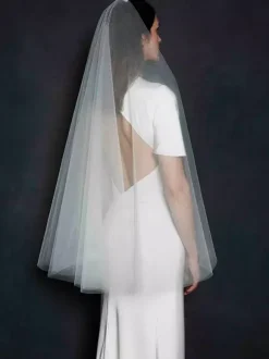 Wedding Veil Tulle Cut Edge Bridal Veil