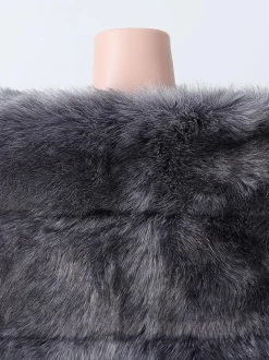 Wedding Wrap Black Silver Tops Faux Fur Bridal Cover Up