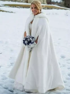 Wedding Wraps Ivory Cloaks Faux Fur Bridal Cover Ups
