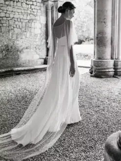 Wedding Wraps Ivory Scoop Neck Cap Sleeves Tulle Bridal Cover Up