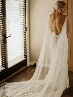 Wedding Wraps Ivory Shawls Tulle Grommets Bridal Cover Up