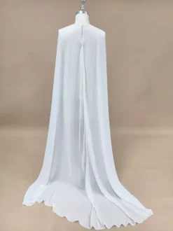 Wedding Wraps Ivory Sleeveless Scoop Neck Cap Sleeves Shawls Chiffon Bridal Cover Ups