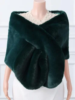 Wedding Wraps Ivory Tops Faux Fur Bridal Cover Ups