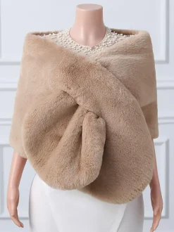 Wedding Wraps Ivory Tops Faux Fur Bridal Cover Ups
