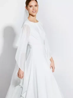 Wedding Wraps White Half Sleeves Shawls Chiffon Bridal Cover Ups