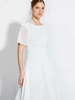 Wedding Wraps White Half Sleeves Shawls Chiffon Bridal Cover Ups