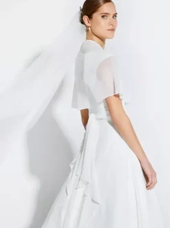Wedding Wraps White Half Sleeves Shawls Chiffon Bridal Cover Ups