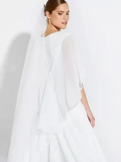 Wedding Wraps White Half Sleeves Shawls Chiffon Bridal Cover Ups