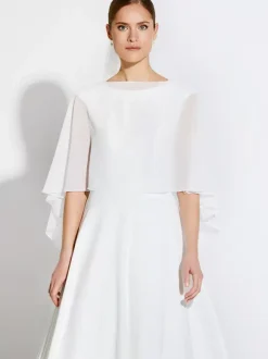 Wedding Wraps White Half Sleeves Shawls Chiffon Bridal Cover Ups