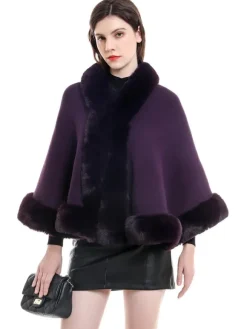 Wedding Cape Faux Fur Shawl Bridal Winter Outerwear