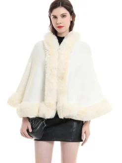 Wedding Cape Faux Fur Shawl Bridal Winter Outerwear