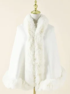 Wedding Cape Faux Fur Shawl Bridal Winter Outerwear