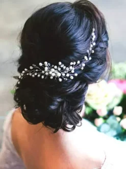 Wedding Crystal Headpieces Comb Imitation Pearls Transparent Bridal Hair Accessories