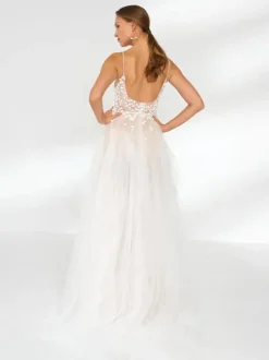 Wedding Dress V-Neck Sleeveless Sweep Lace Bridal Gowns