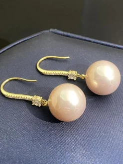 Wedding Earrings Imitation Pearl Metal Pierced Wedding Jewelry