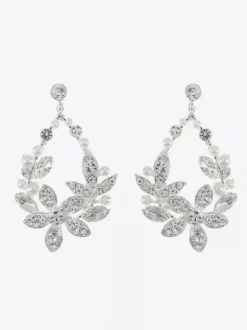 Wedding Earrings Rhinestone Metal Pierced Bridal Jewelry