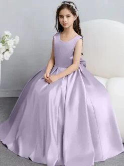Wedding Flower Girl Dresses Special Occasion Dresses Champagne Sleeveless Bows