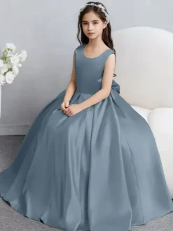 Wedding Flower Girl Dresses Special Occasion Dresses Champagne Sleeveless Bows