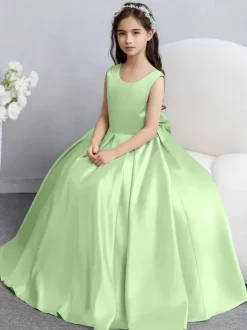 Wedding Flower Girl Dresses Special Occasion Dresses Champagne Sleeveless Bows