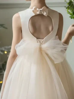 Wedding Flower Girl Dresses Special Occasion Dresses Champagne Sleeveless Bows