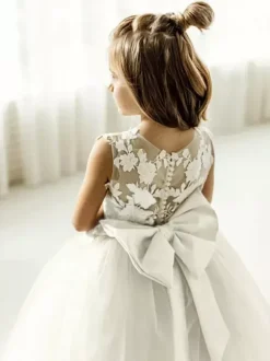 Wedding Flower Girl Dresses Special Occasion Dresses Ivory Sleeveless Applique