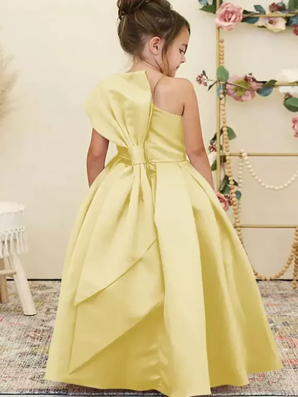 Wedding Flower Girl Dresses Special Occasion Dresses Daffodil Sleeveless Bows