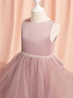 Wedding Flower Girl Dresses Special Occasion Dresses Pink Sleeveless Bows
