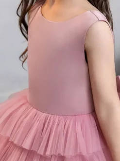 Wedding Flower Girl Dresses Special Occasion Dresses Fuchsia Pink Sleeveless Bows