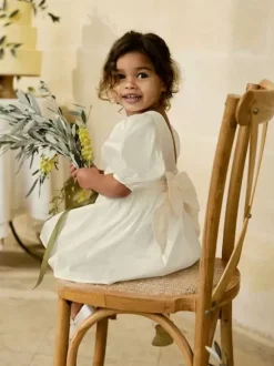 Wedding Flower Girl Dresses Special Occasion Dresses Soft Pink Short Sleeves Bows