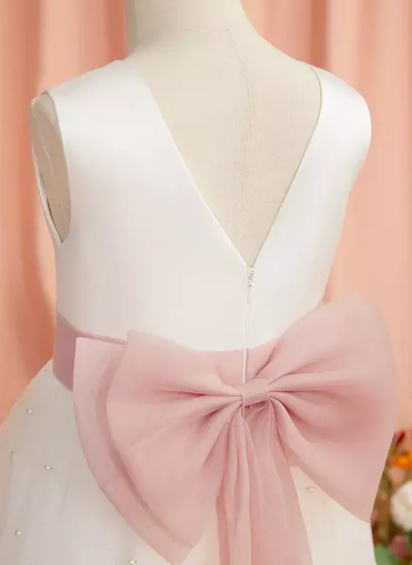 Wedding Flower Girl Dresses Special Occasion Dresses Ivory Sleeveless Sash