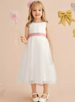 Wedding Flower Girl Dresses Special Occasion Dresses Ivory Sleeveless Sash