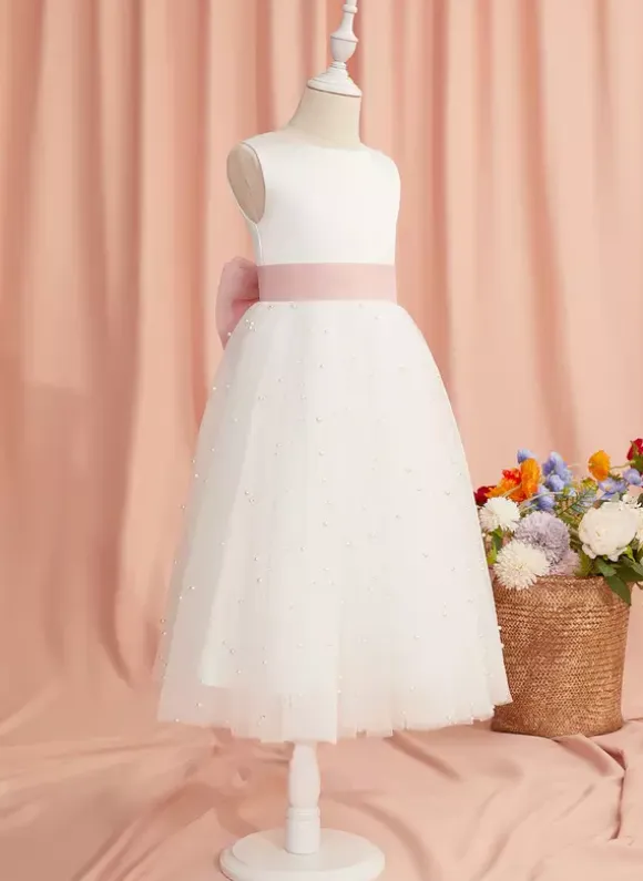 Wedding Flower Girl Dresses Special Occasion Dresses Ivory Sleeveless Sash