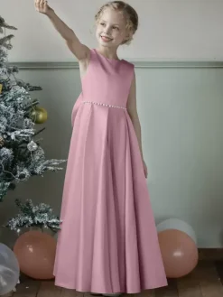Wedding Flower Girl Dresses Special Occasion Dresses Blue Gray Sleeveless Bows