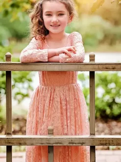 Wedding Flower Girl Dresses Special Occasion Dresses White Long Sleeves Cut Out