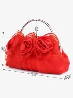 Wedding Handbags Wedding Accessories Evening Clutch Bag Pleated Flowers