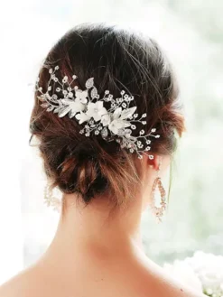 Wedding Headpiece Comb Flower Metal Bridal Hair Accessories
