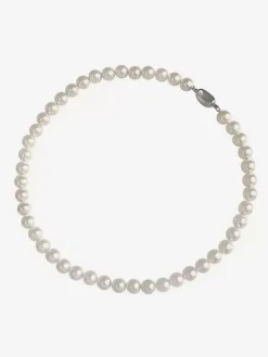 Wedding Necklaces Ivory Ivory Round Brilliant Ball Chain 16 Inches & Under Wedding Necklace