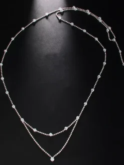 Wedding Necklaces Silver Rhinestone Wedding Necklace