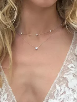 Wedding Necklaces Silver Rhinestone Wedding Necklace