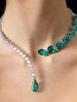 Wedding Necklaces Silver Rhinestone Wedding Necklace