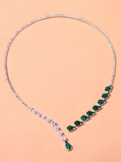 Wedding Necklaces Silver Rhinestone Wedding Necklace