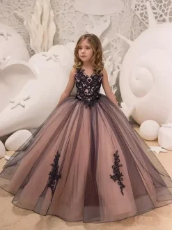 Wedding Party Dresses Beautiful Wedding Wedding Flower Girl Dress Flower Girl Dresses Kids Party Dress Sleeveless Lace Blush Pink