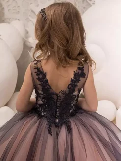Wedding Party Dresses Beautiful Wedding Wedding Flower Girl Dress Flower Girl Dresses Kids Party Dress Sleeveless Lace Blush Pink