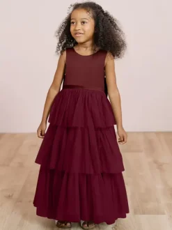 Wedding Party Dresses Wedding Sweet Dinner Dresses Flower Girl Dress Flower Girl Dresses Sleeveless Tiered Bows Blue Green