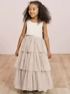 Wedding Party Dresses Wedding Sweet Dinner Dresses Flower Girl Dress Flower Girl Dresses Sleeveless Tiered Bows Blue Green