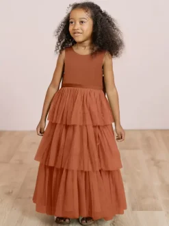 Wedding Party Dresses Wedding Sweet Dinner Dresses Flower Girl Dress Flower Girl Dresses Sleeveless Tiered Bows Blue Green