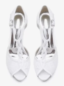 Wedding Shoes Bridal Pumps Lace Peep Toe Embroidered